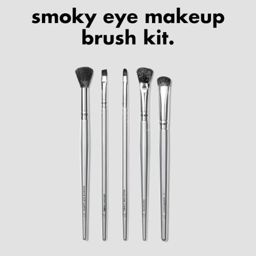 5-Piece Smoky Eye Makeup Brush Kit for Blending & Detail
