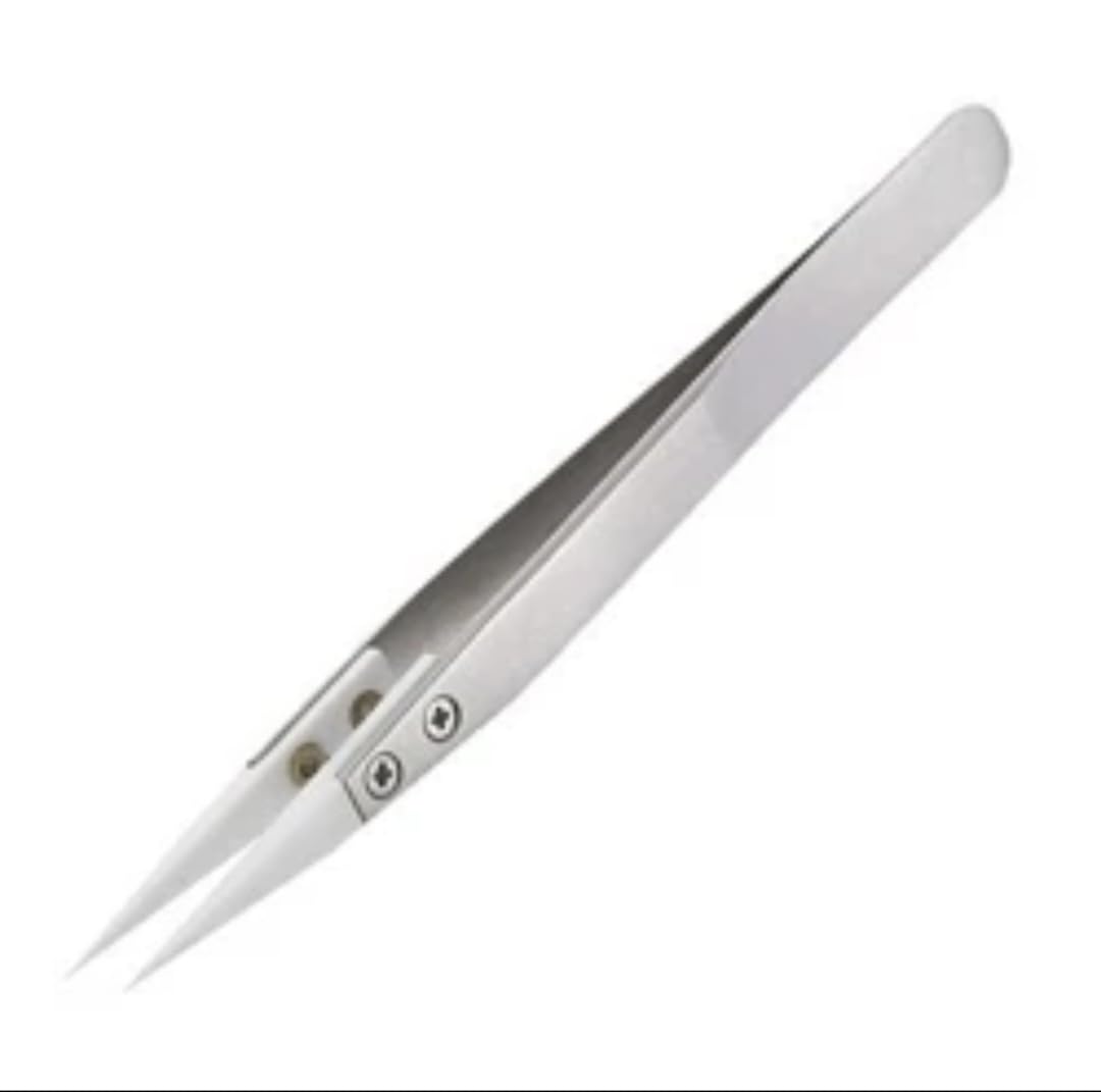 Ceramic Tip Precision Tweezers with Stainless Steel Handle