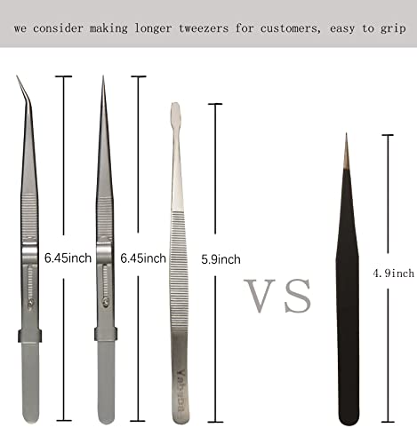 5-Piece Precision Stainless Steel Anti-Static Tweezer Set