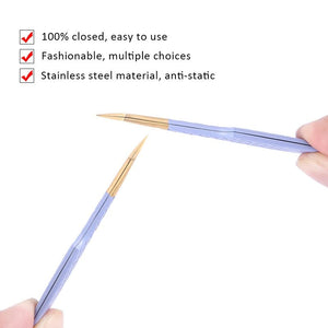 Stainless Steel False Eyelash Extension Tweezer Set