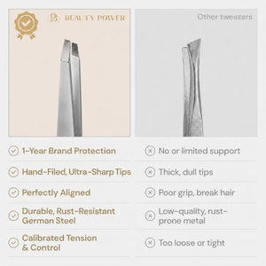 Precision Slant Tip Eyebrow Tweezers for Facial Hair Removal