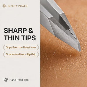 Precision Slant Tip Eyebrow Tweezers for Facial Hair Removal