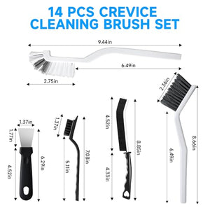 14-Piece Crevice & Detail Cleaning Brush Tool Set