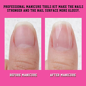 Professional Manicure Tool Kit with Files, Buffers & Cuticle Tools