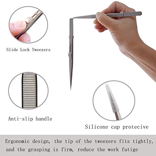 5-Piece Precision Stainless Steel Anti-Static Tweezer Set