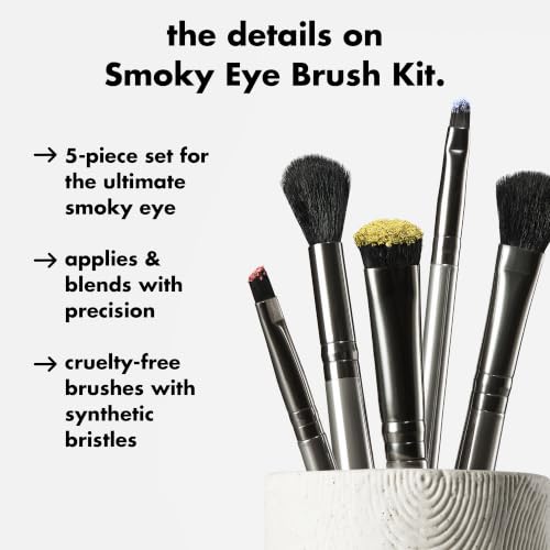 5-Piece Smoky Eye Makeup Brush Kit for Blending & Detail