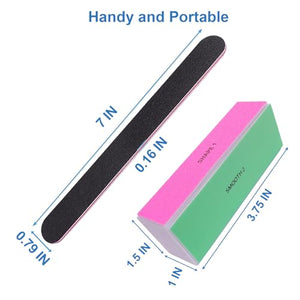 Professional 4-Way Nail File & Buffer Set for Natural Nails