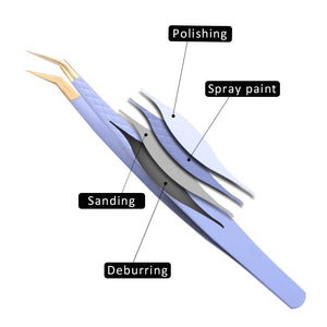 Stainless Steel False Eyelash Extension Tweezer Set