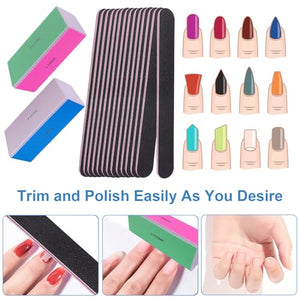 Professional 4-Way Nail File & Buffer Set for Natural Nails