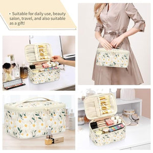 Large Capacity Portable Travel Makeup & Cosmetic Organizer Case