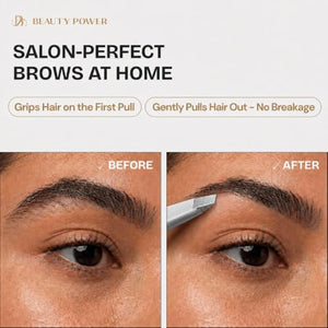 Precision Slant Tip Eyebrow Tweezers for Facial Hair Removal