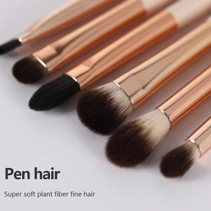 6-Piece Professional Eye Makeup Brush Set for Blending & Detail