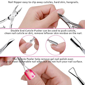 Professional Manicure Tool Kit with Files, Buffers & Cuticle Tools