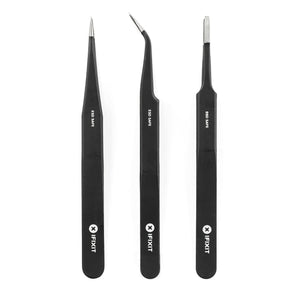 3-Piece Precision Tweezer Set with Fine, Angled & Blunt Tips