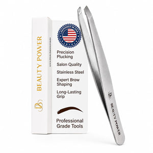 Precision Slant Tip Eyebrow Tweezers for Facial Hair Removal