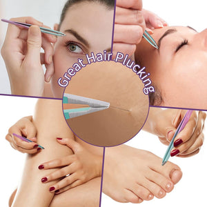 7-Piece Precision Eyebrow Tweezer & Grooming Tool Set