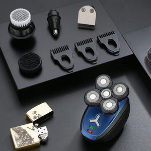 Rechargeable Waterproof 5-Blade Rotary Electric Razor