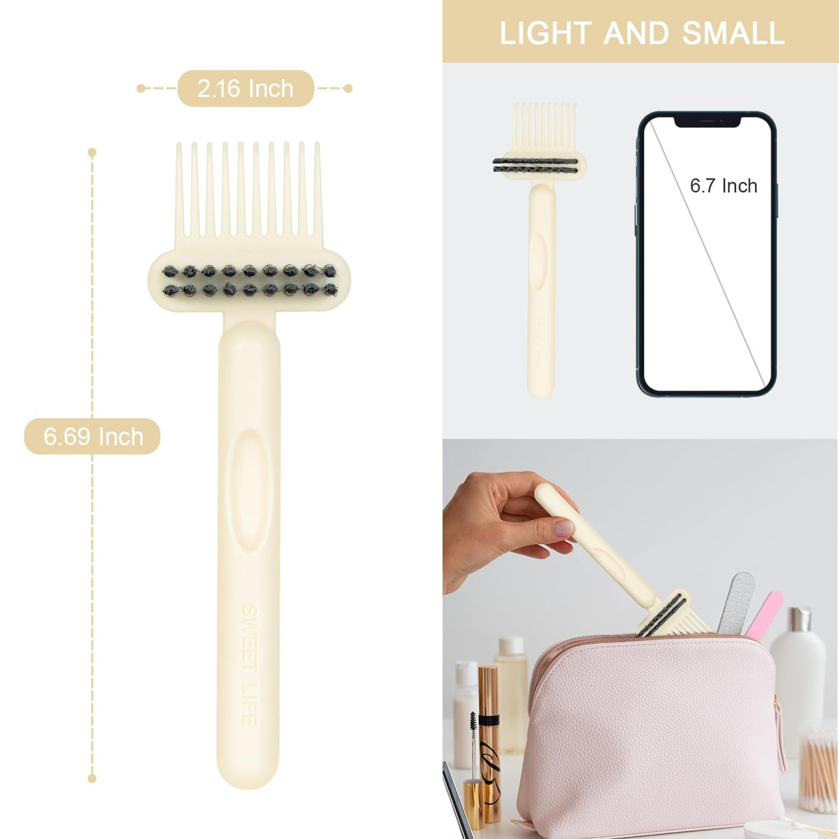 2-in-1 Hair Brush Cleaning Tool for Hair & Dust Removal
