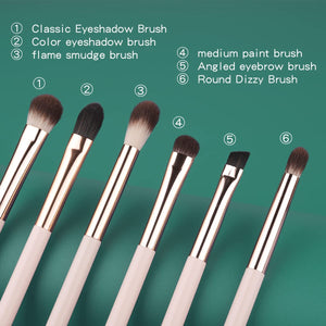 6-Piece Professional Eye Makeup Brush Set for Blending & Detail