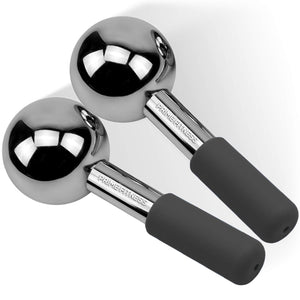 Steel Cooling Ice Globes for Face, Neck & Eye Massage
