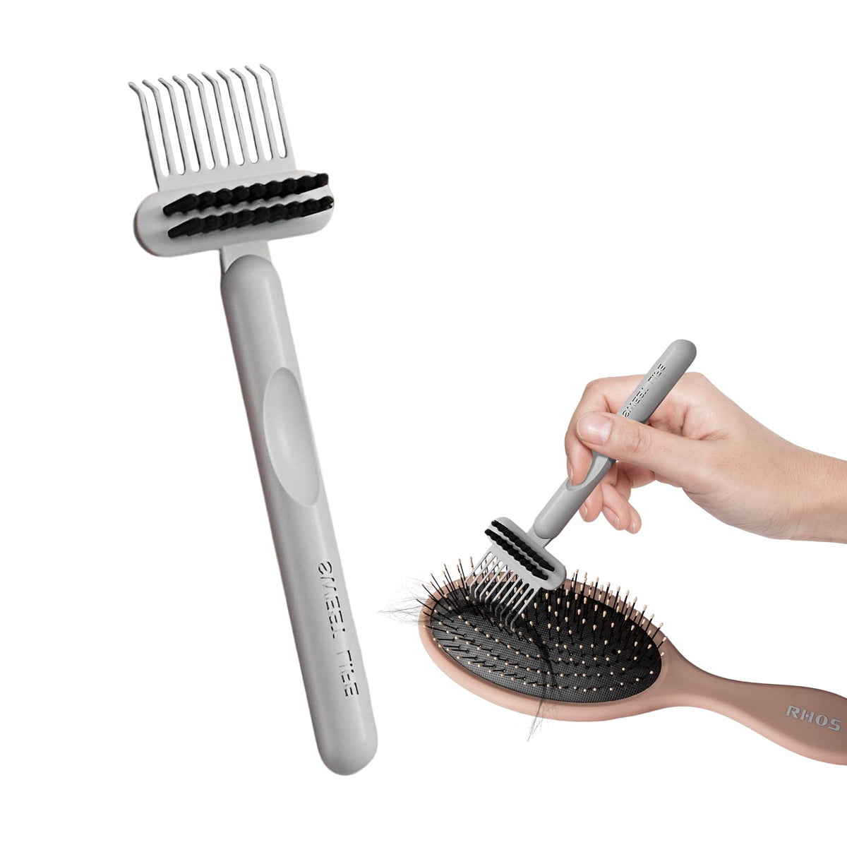 2-in-1 Hair Brush Cleaning Tool for Hair & Dust Removal