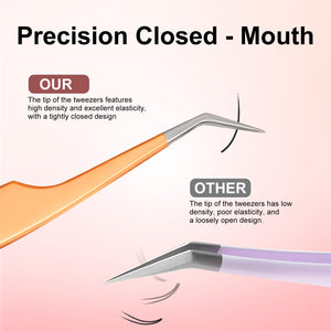 5-Piece Precision Eyelash Extension Tweezer Set for Beginners