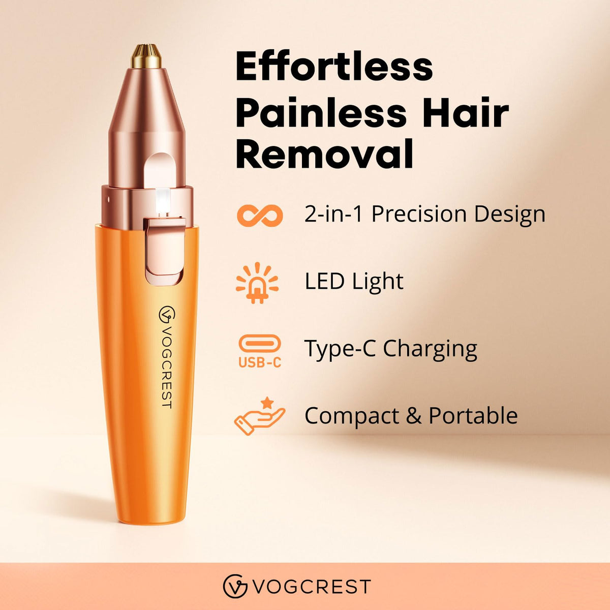 2-in-1 Rechargeable Eyebrow & Facial Hair Trimmer