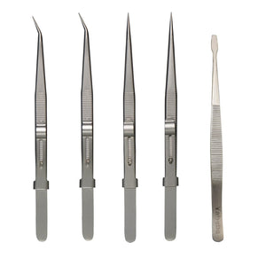 5-Piece Precision Stainless Steel Anti-Static Tweezer Set