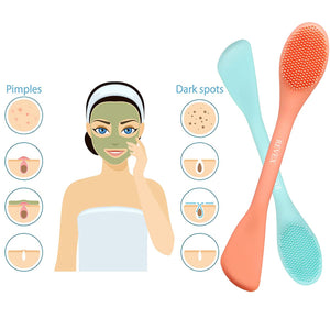 2-Piece Silicone Face Mask Applicator & Skincare Brush Set