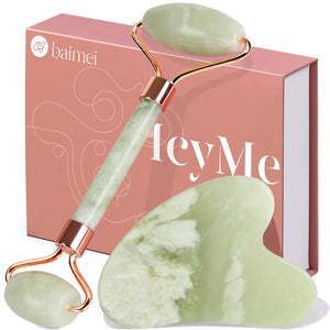 Jade Facial Roller & Gua Sha Skincare Tool Set