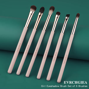 6-Piece Professional Eye Makeup Brush Set for Blending & Detail