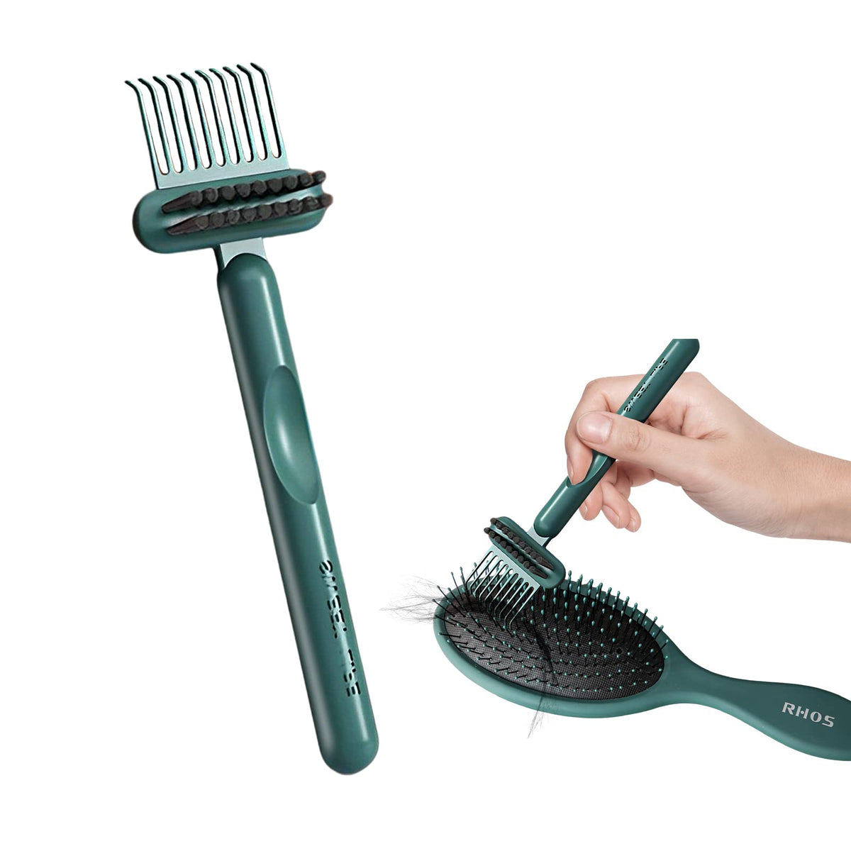 2-in-1 Hair Brush Cleaning Tool for Hair & Dust Removal