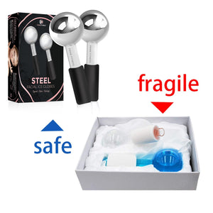 Steel Cooling Ice Globes for Face, Neck & Eye Massage
