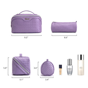 3-Piece Travel Makeup & Cosmetic Bag Set for Women