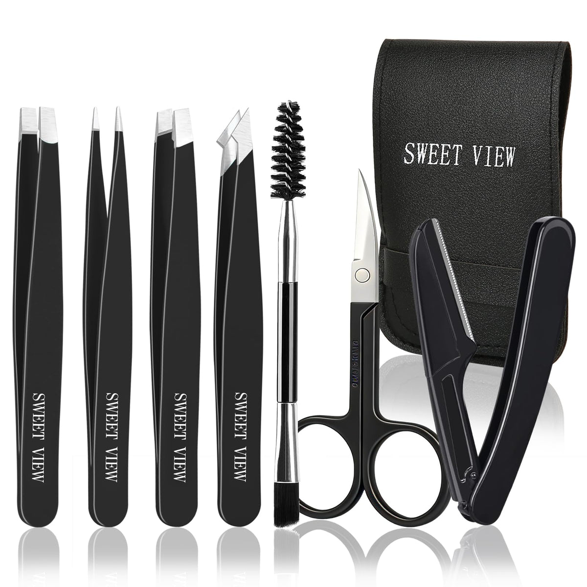 7-Piece Precision Eyebrow Grooming & Tweezer Tool Kit