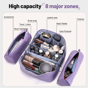 3-Piece Travel Makeup & Cosmetic Bag Set for Women