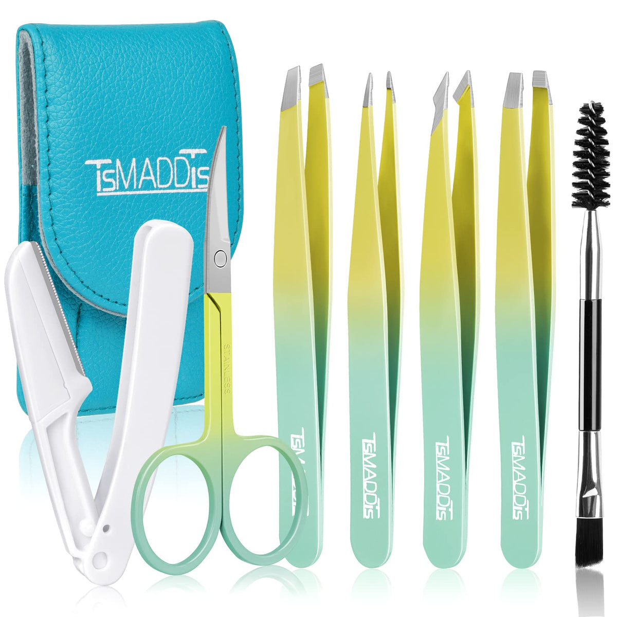 7-Piece Precision Eyebrow Tweezer & Grooming Tool Set