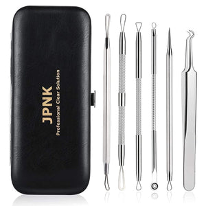 6-Piece Blackhead & Comedone Extraction Tool Set with Case