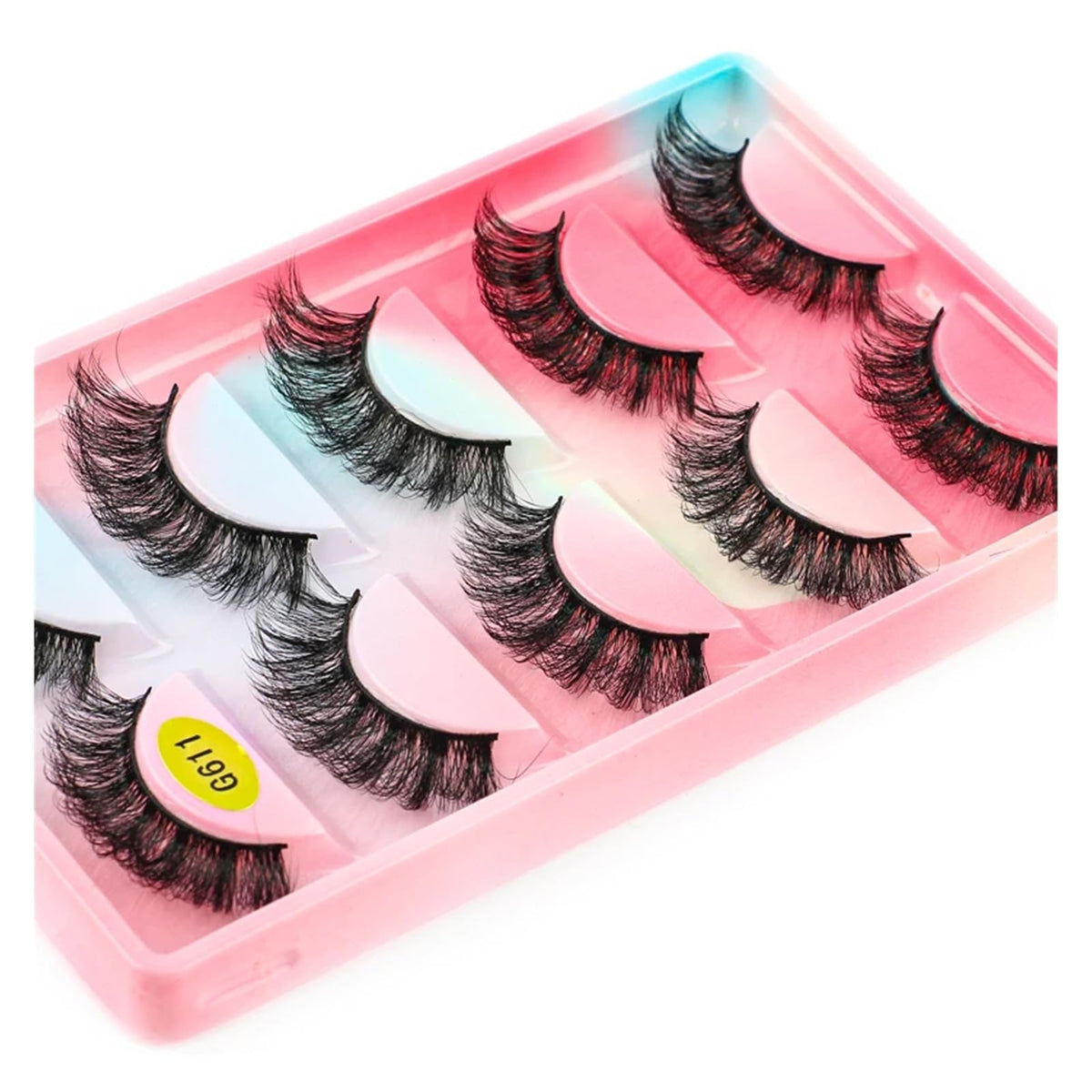 5-Pair Natural Curly False Eyelash Set for Makeup