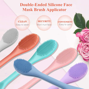 2-Piece Silicone Face Mask Applicator & Skincare Brush Set
