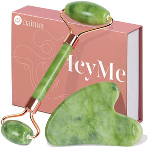 Jade Facial Roller & Gua Sha Skincare Tool Set