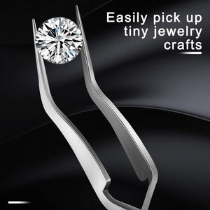 6-Piece Curved Tip Stainless Steel Reverse Tweezer Set