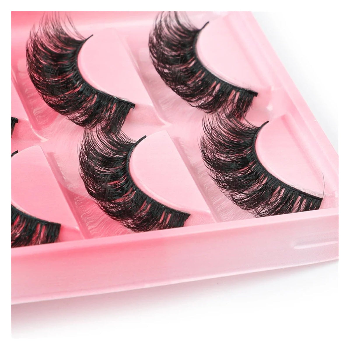 5-Pair Natural Curly False Eyelash Set for Makeup