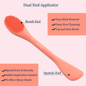2-Piece Silicone Face Mask Applicator & Skincare Brush Set