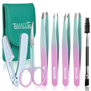 7-Piece Precision Eyebrow Tweezer & Grooming Tool Set