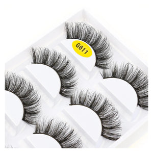 5-Pair Natural Curly False Eyelash Set for Makeup