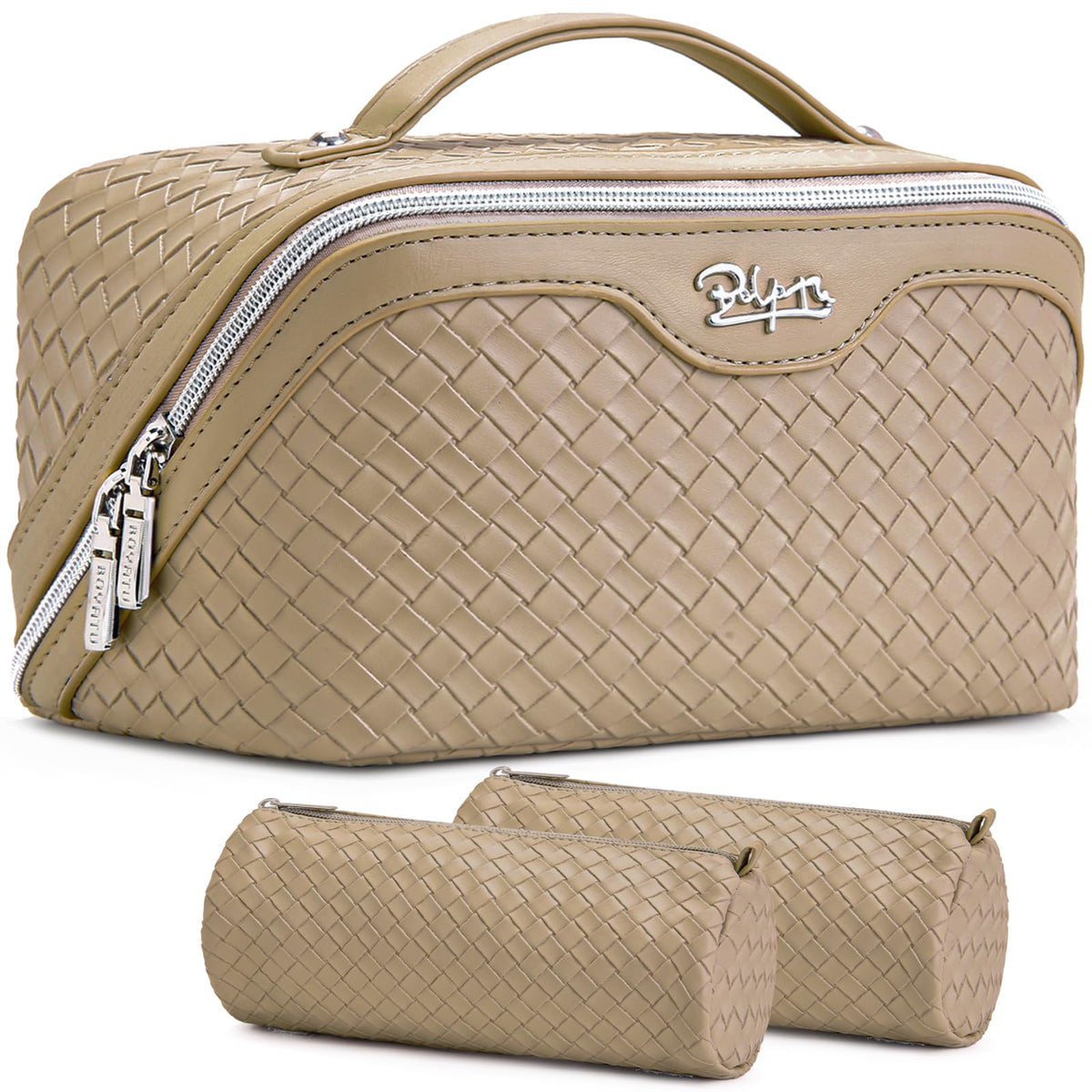 3-Piece Travel Makeup & Cosmetic Bag Set for Women
