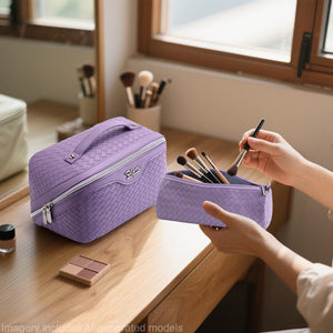 3-Piece Travel Makeup & Cosmetic Bag Set for Women