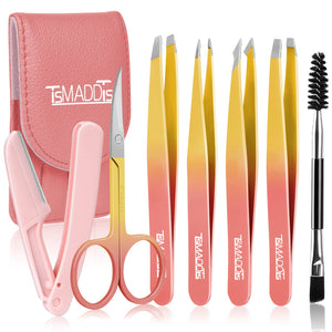 7-Piece Precision Eyebrow Tweezer & Grooming Tool Set