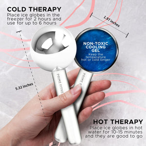 Steel Cooling Ice Globes for Face, Neck & Eye Massage